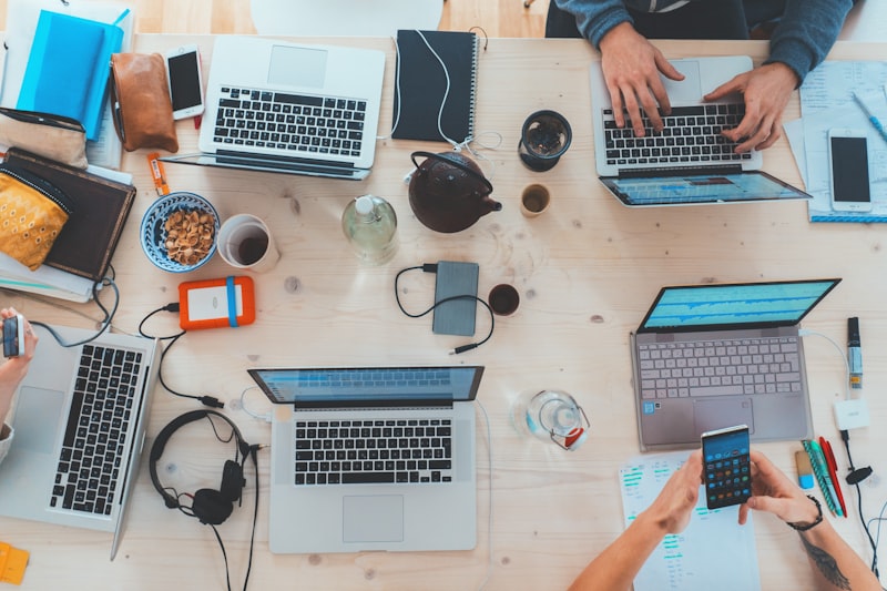 People using tech gadgets